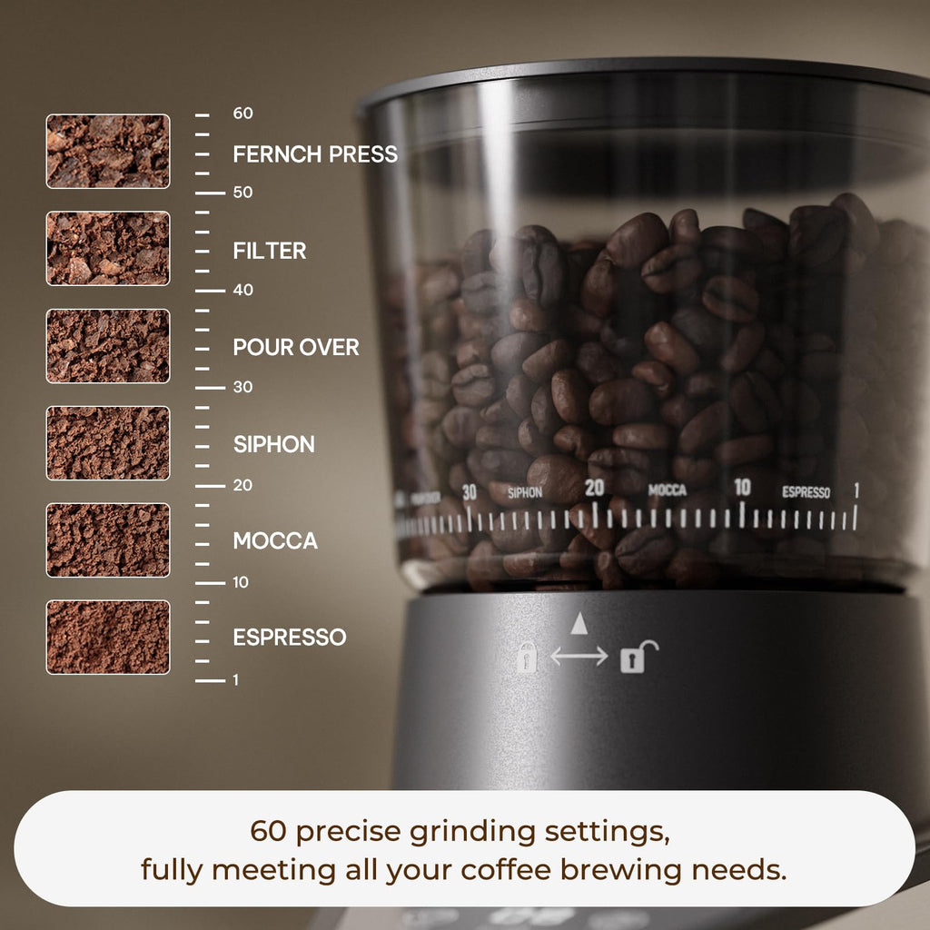Conical Burr Coffee Grinder, 60 Settings, Black S5339