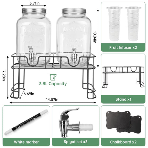 1 Gallon Glass Beverage Dispenser Jars Z90494