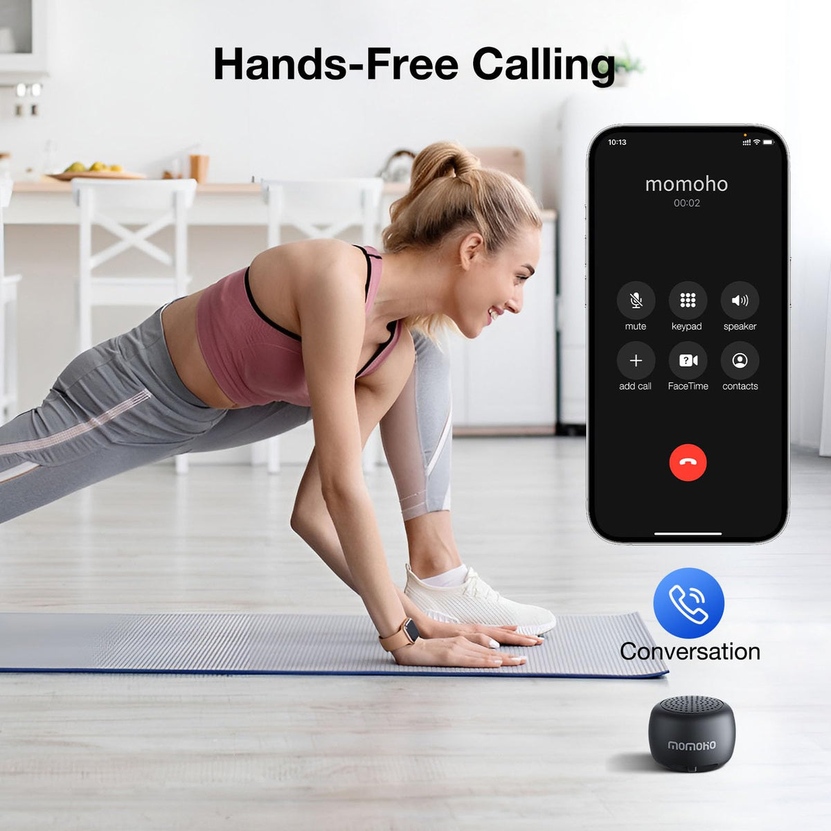 Black Mini Bluetooth Speaker with Built-in Mic V41549