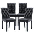 Black Set of 4 PU Leather Tufted Dining Chairs L904