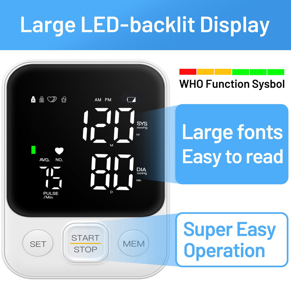 Blood Pressure Monitor Upper Arm 240 Memory White J9271