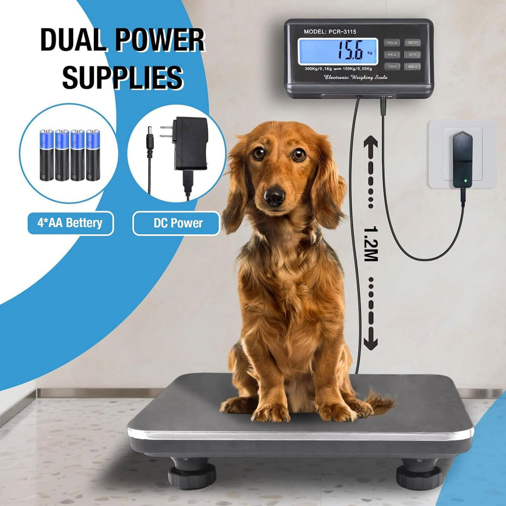 Heavy Duty Shipping Scale 660lbs Stainless Platform L46095