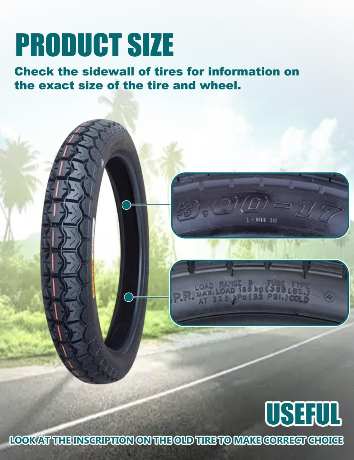 3.00-17 Dirt Bike Tire and Inner Tube Set Q244988
