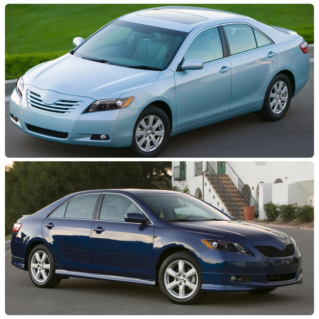 Compatible with 2007-2009 Toyota Camry Headlights Assembly Black Housing Amber Reflectors Left and Right Pairs P922