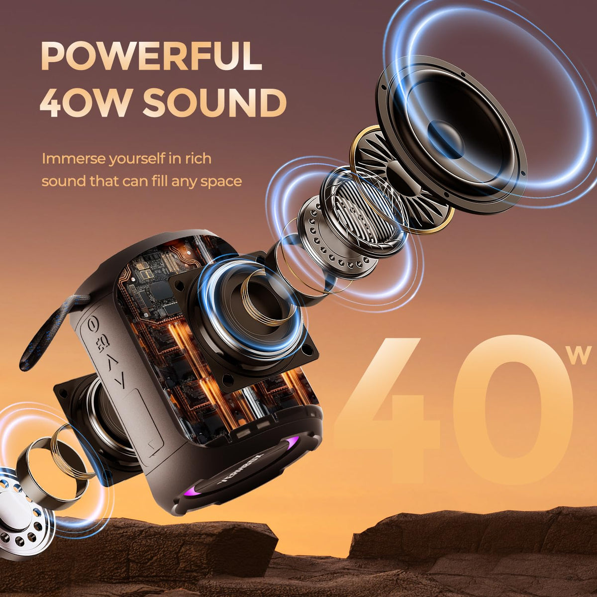 Portable Bluetooth Speaker 40W IPX7 Waterproof D27695