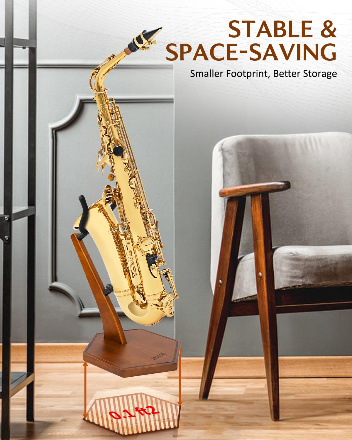 Wooden Saxophone Stand M734673