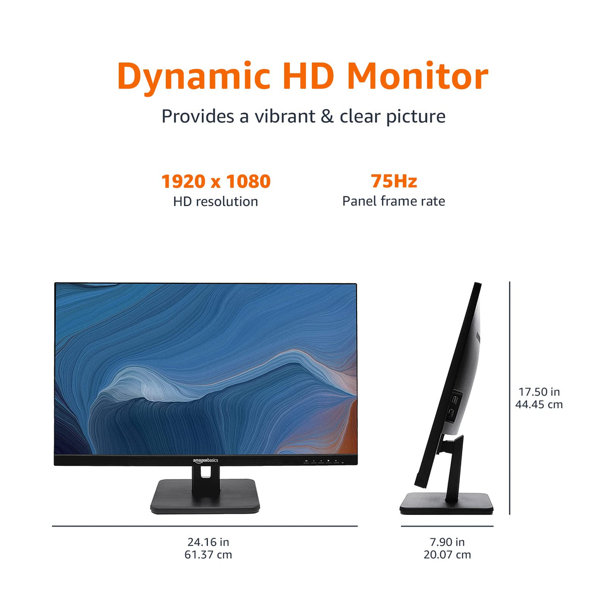 27 in IPS Monitor, Full HD 1080P, 75 Hz, Black Q37773