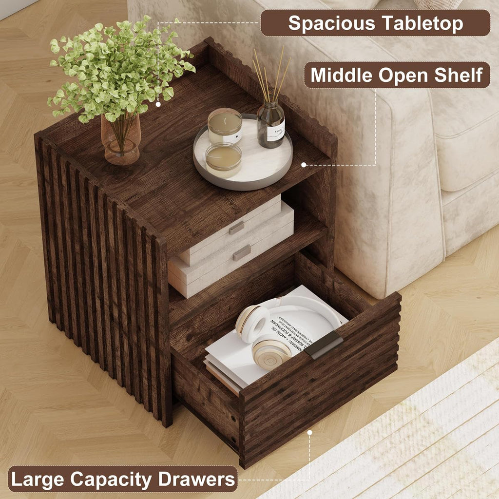 Rustic Oak Console Table with 2 Drawers R77679