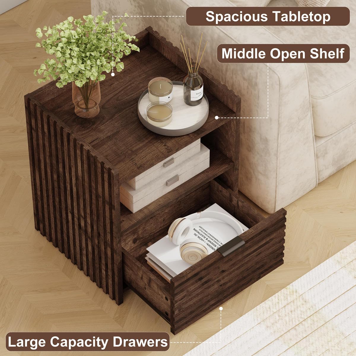Rustic Oak Console Table with 2 Drawers R77679