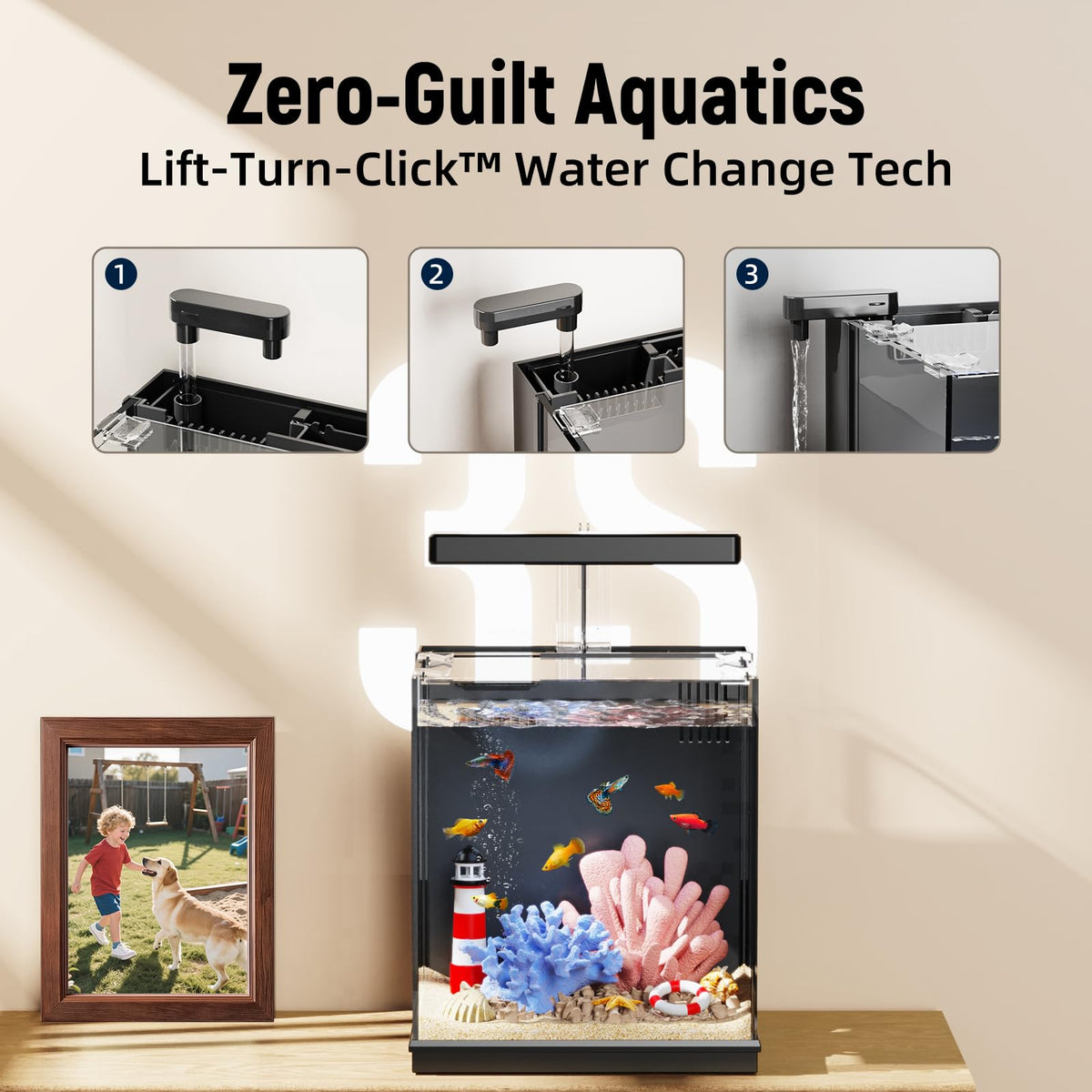 2 Gallon Betta Fish Tank with Filter & Light I377518