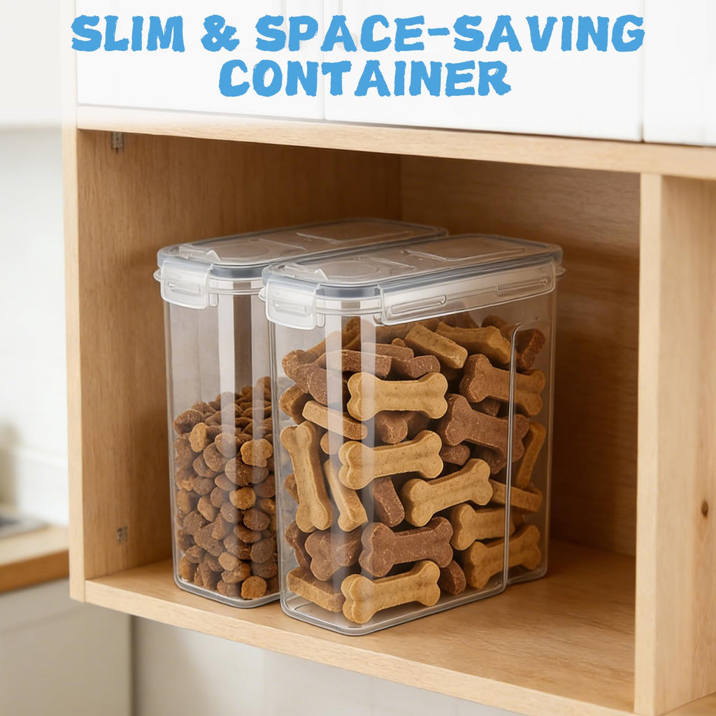 2 Pack Airtight Pet Food Storage Container with Lid, Scoop and Measuring Cup L6228