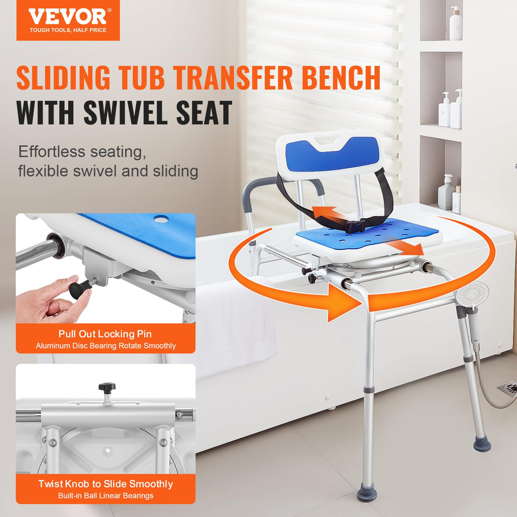 Sliding Tub Transfer Bench with 360 Degree Swivel Seat T52472
