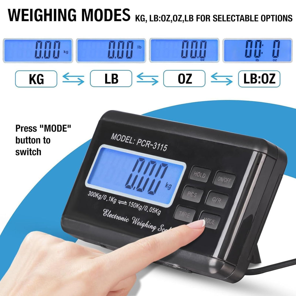 Heavy Duty Shipping Scale 660lbs Stainless Platform L46095