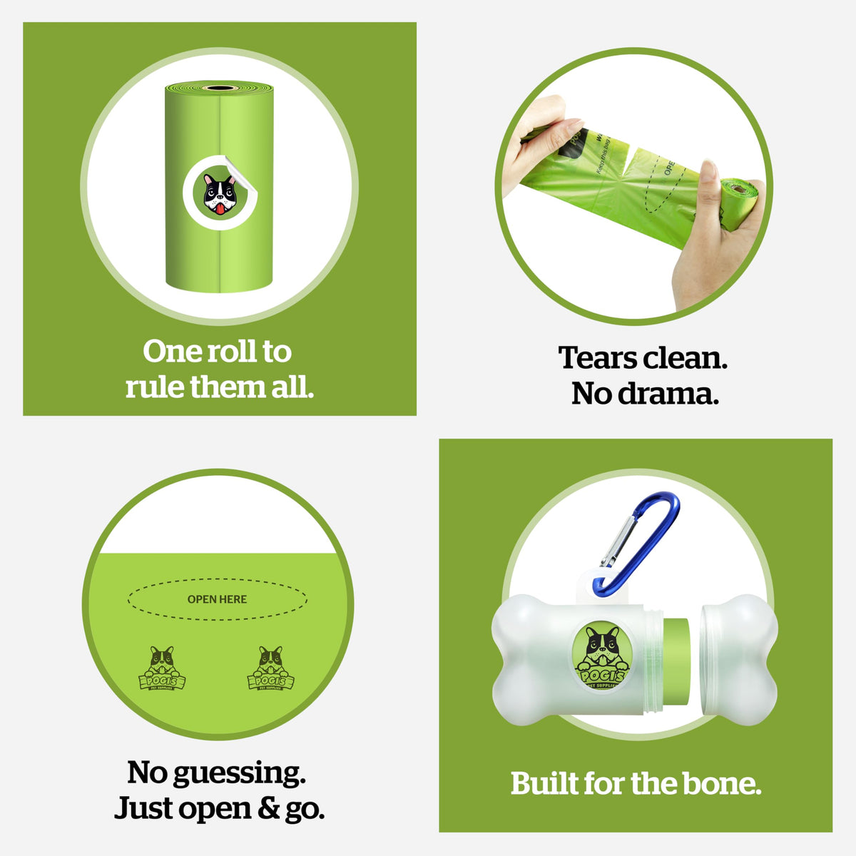 Dog Poop Bag Holder & Dispenser with 15 Unscented Bags V6041