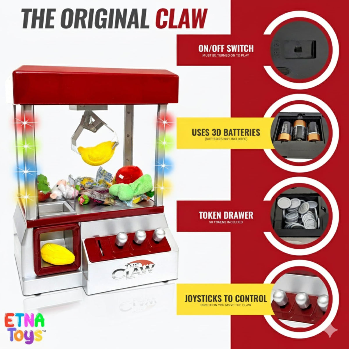 Electronic Arcade Claw Machine with LED Lights and Sound E473