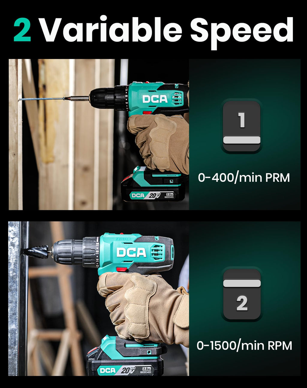 Cordless Drill Set 354 in-lbs Torque 3/8" Keyless Chuck 20V C79674