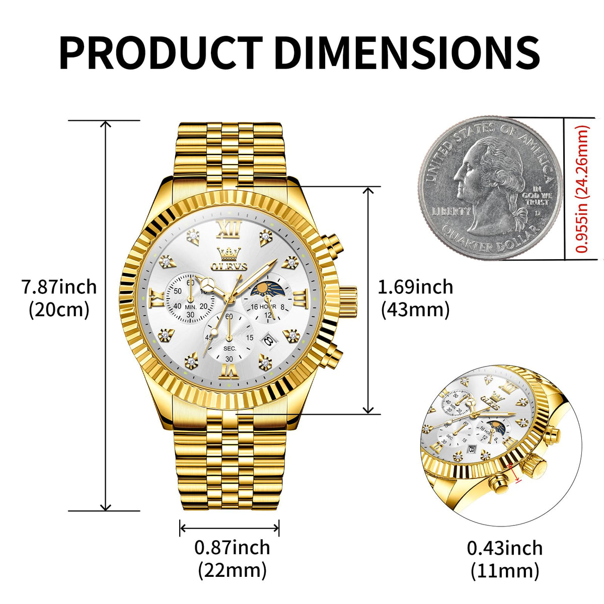 Men Quartz Stainless Steel Waterproof Luminous Watch F49394