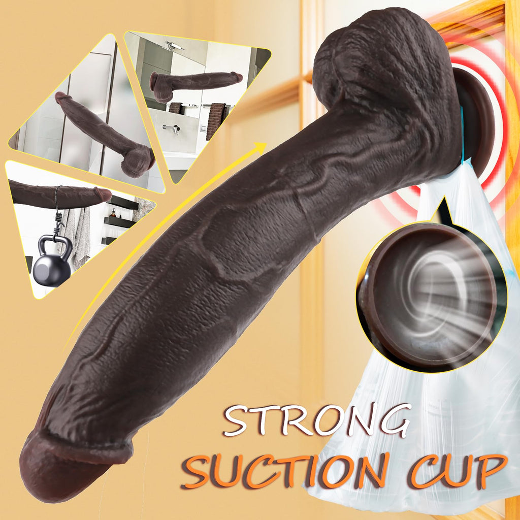 11.6 Inch Black Silicone Dildo I103