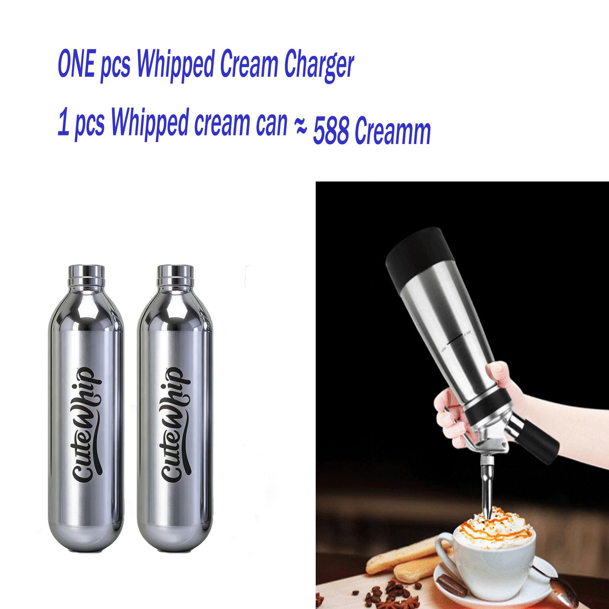 8g Whipped Cream Chargers 10-Pack Food-Grade Nitrous Oxide Cartridges L378502