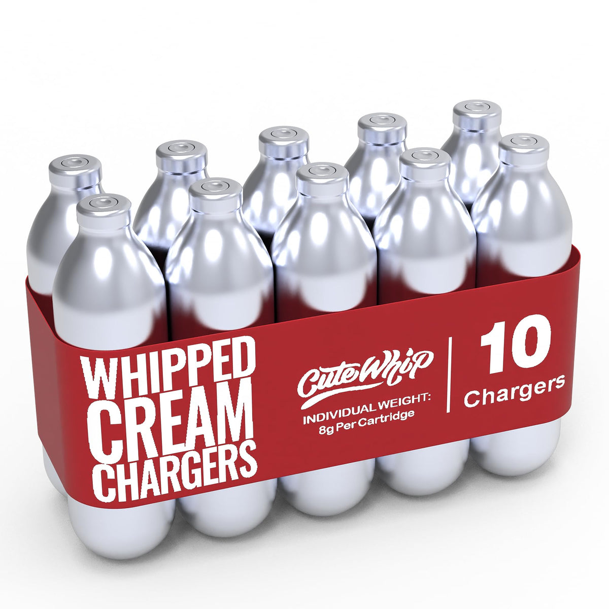 8g Whipped Cream Chargers 10-Pack Food-Grade Nitrous Oxide Cartridges L378502