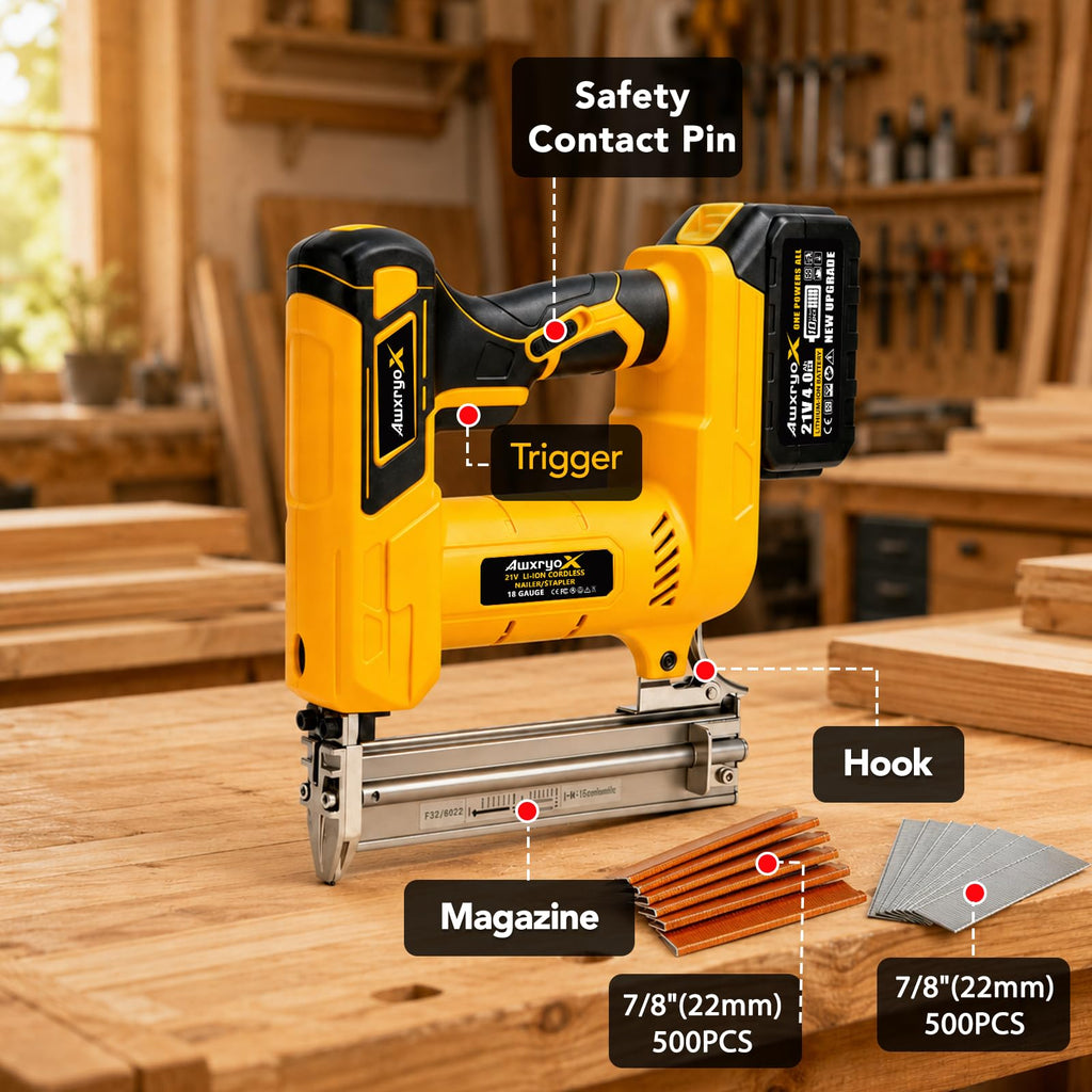 Cordless Brad Nailer 2-in-1 18 Gauge Electric Nail Gun Kit A638788