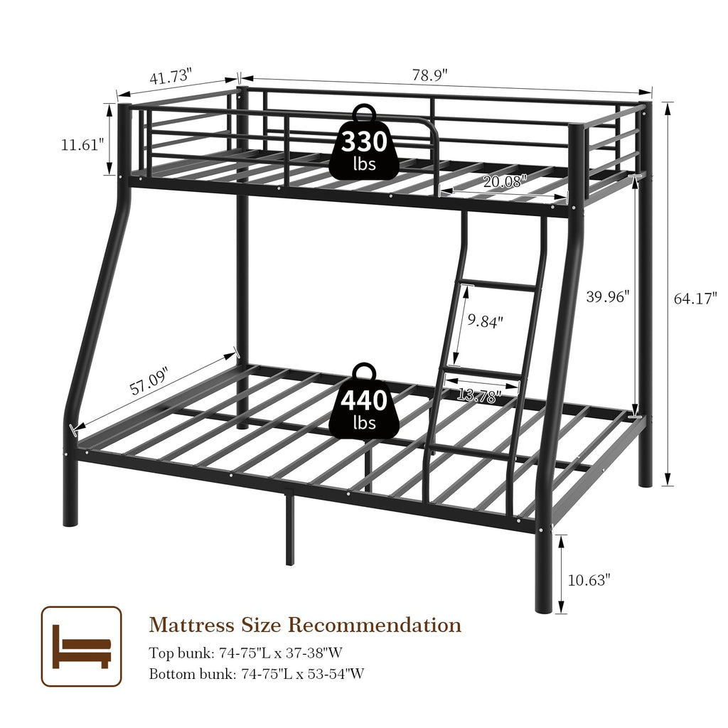 Twin Over Full Size Metal Bunk Beds M370