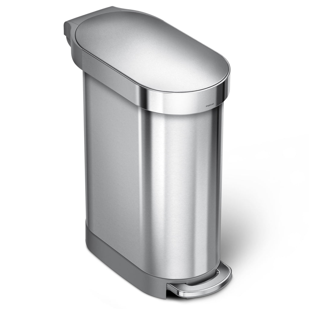 45 Liter Brushed Stainless Steel Step Trash Can T735