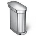 45 Liter Brushed Stainless Steel Step Trash Can T735