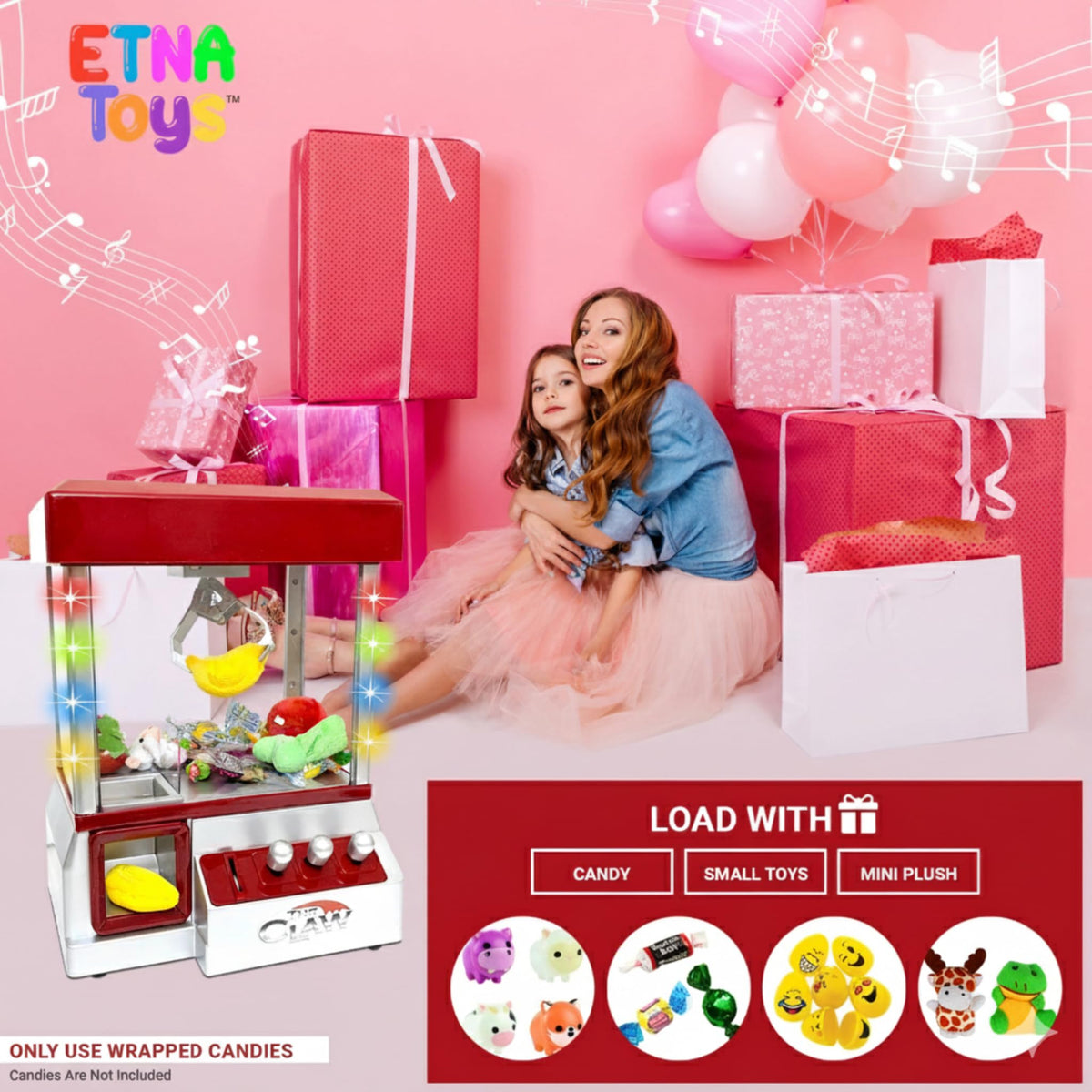 Electronic Arcade Claw Machine with LED Lights and Sound E473