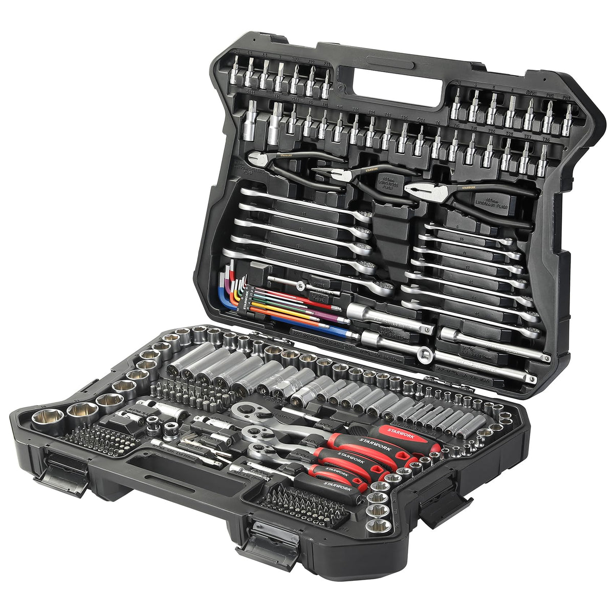 314-Piece Mechanics Tool Set and Socket Set, 1/4", 3/8", 1/2" Drive, Metric W843
