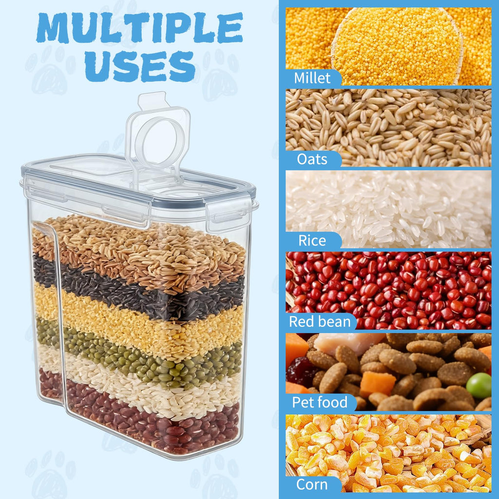 2 Pack Airtight Pet Food Storage Container with Lid, Scoop and Measuring Cup L6228