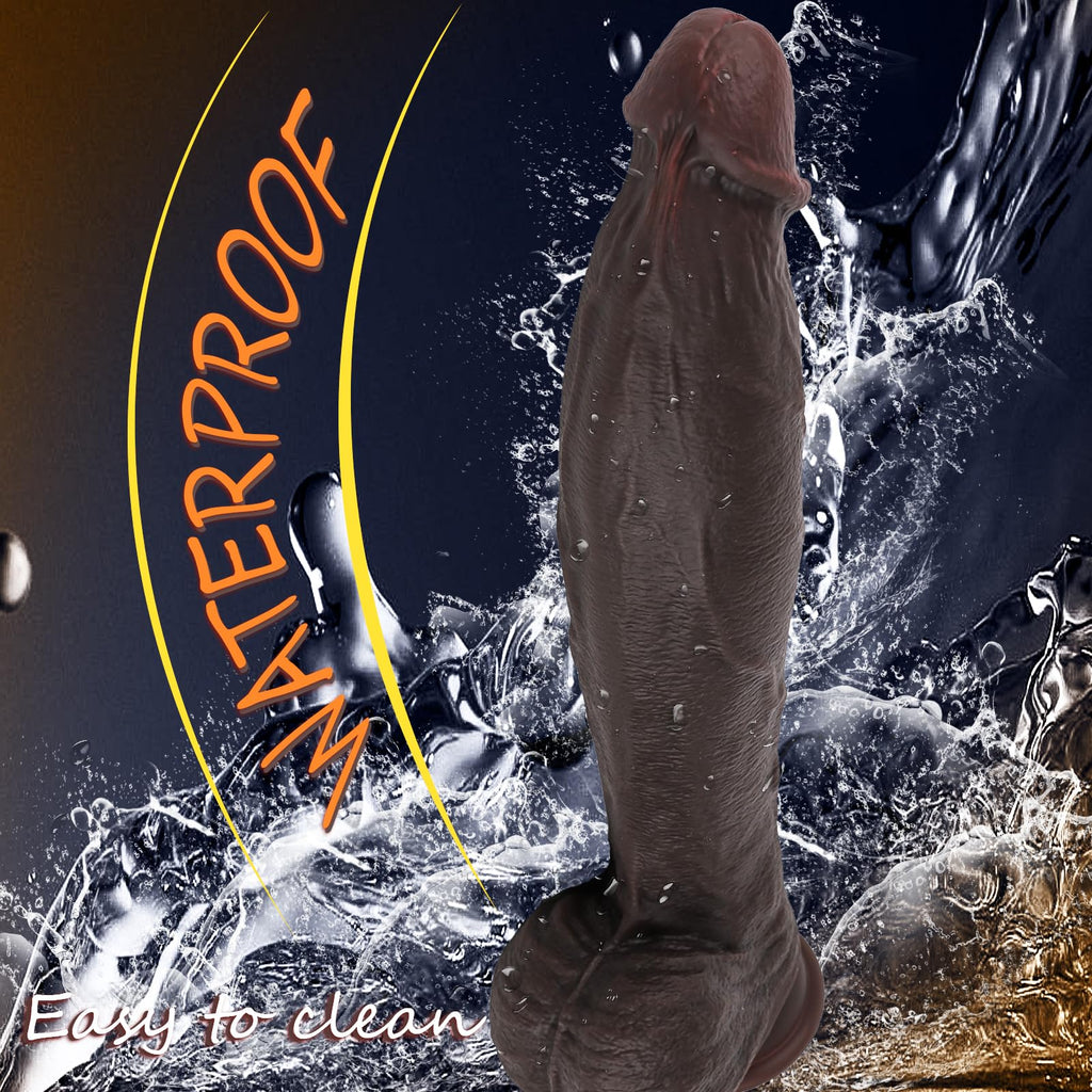 11.6 Inch Black Silicone Dildo I103