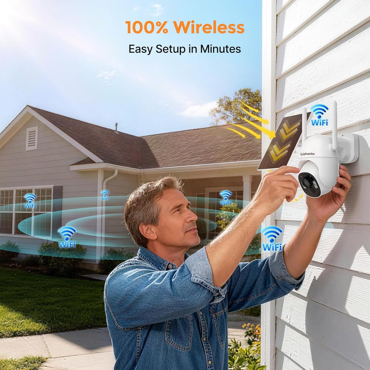 Solar Security Cameras Wireless Outdoor 4-Camera System V1736