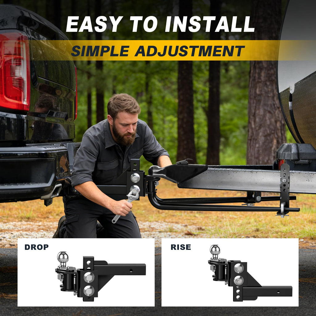 Weight Distribution Hitch with Sway Control, 10000 lbs Towing, 2-Inch Shank P161038