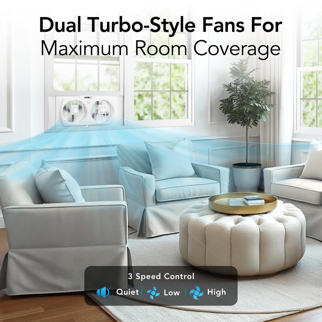 Reversible Twin Window Fan with 3-Speeds I529