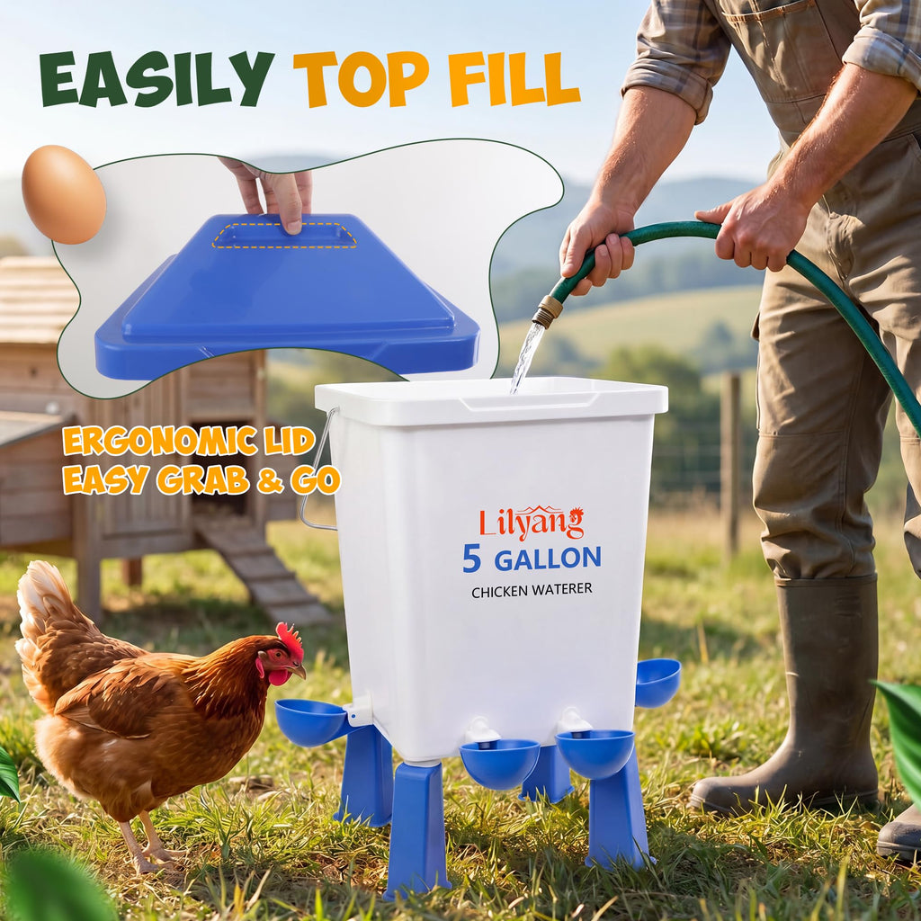Chicken Feeder and Waterer Set 5 Gallon U8984