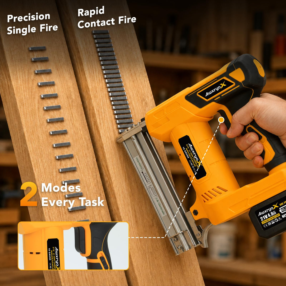 Cordless Brad Nailer 2-in-1 18 Gauge Electric Nail Gun Kit A638788