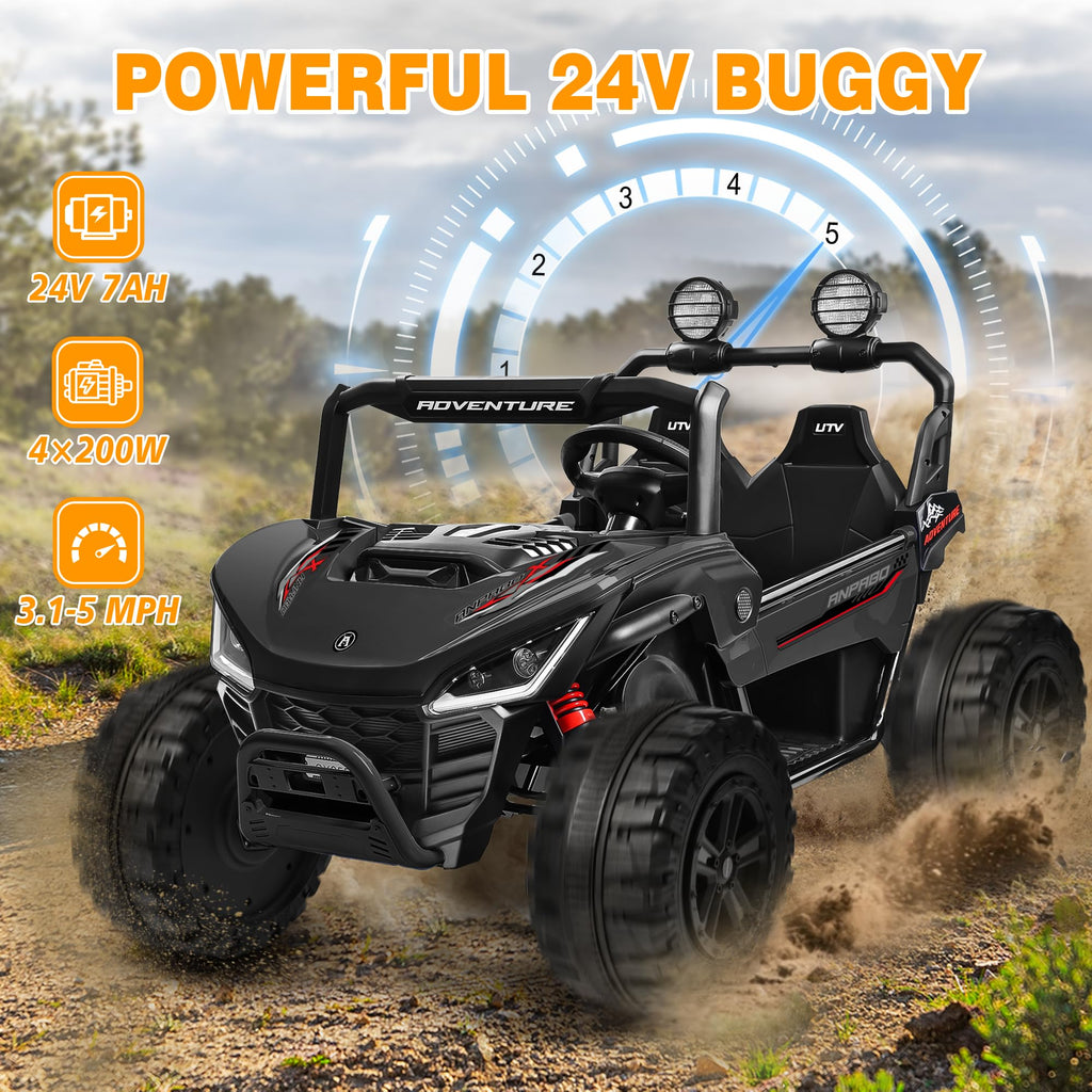 24V Ride on Toy with 4 x 200W Motors, Black F127