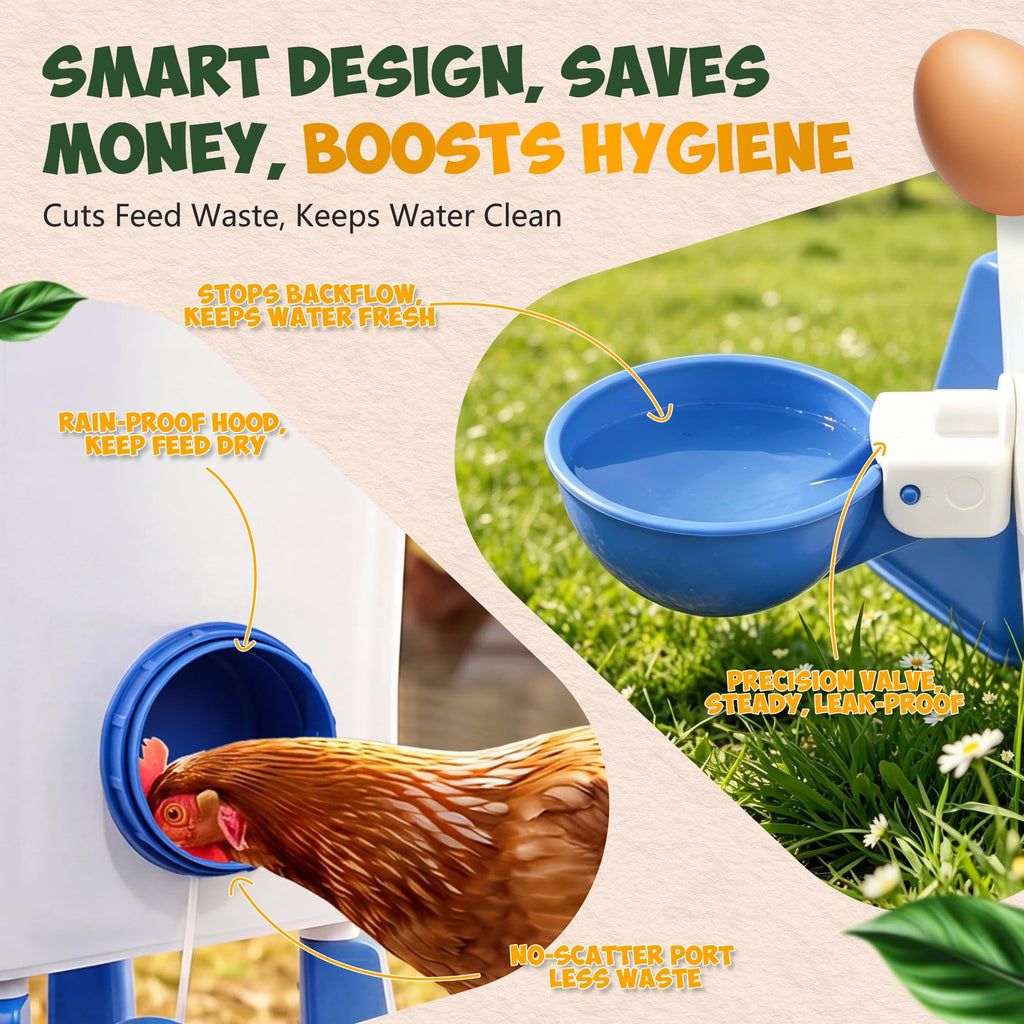 Chicken Feeder and Waterer Set 5 Gallon U8984