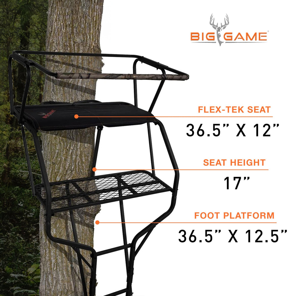 2 Person 18 Foot Tall Portable Hunting Tree Ladder Stand (2 Pack) Q9155
