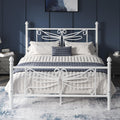White Full Size Metal Platform Bed Frame M3115