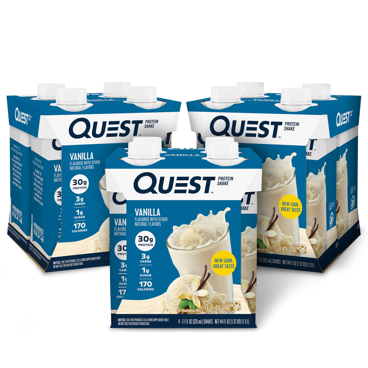Vanilla Protein Shake 30g Protein 11 fl.oz 4 Count Pack of 3 N45777
