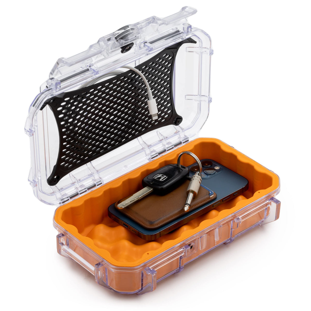 Clear Waterproof Dry Box Protective Case Colored Rubber Insert X642553