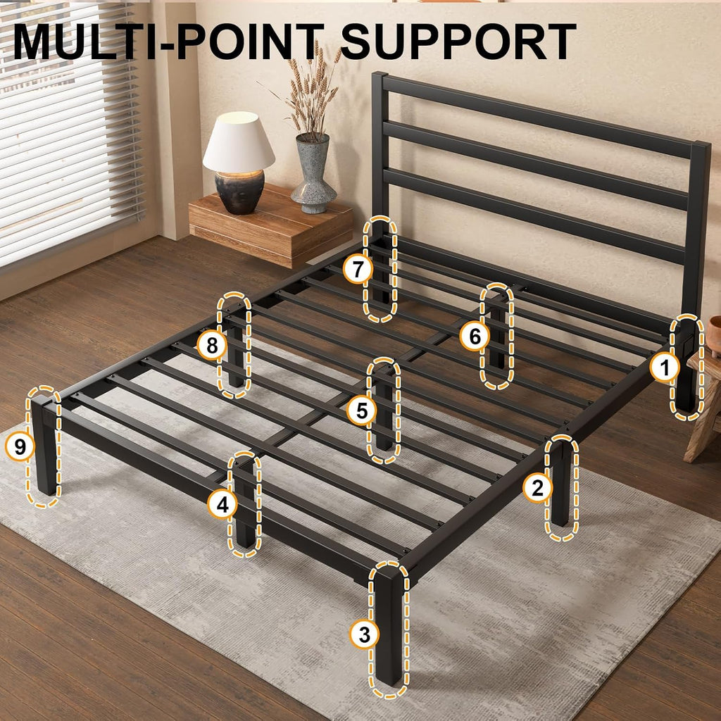 Queen Metal Platform Bed Frame with Headboard S3313