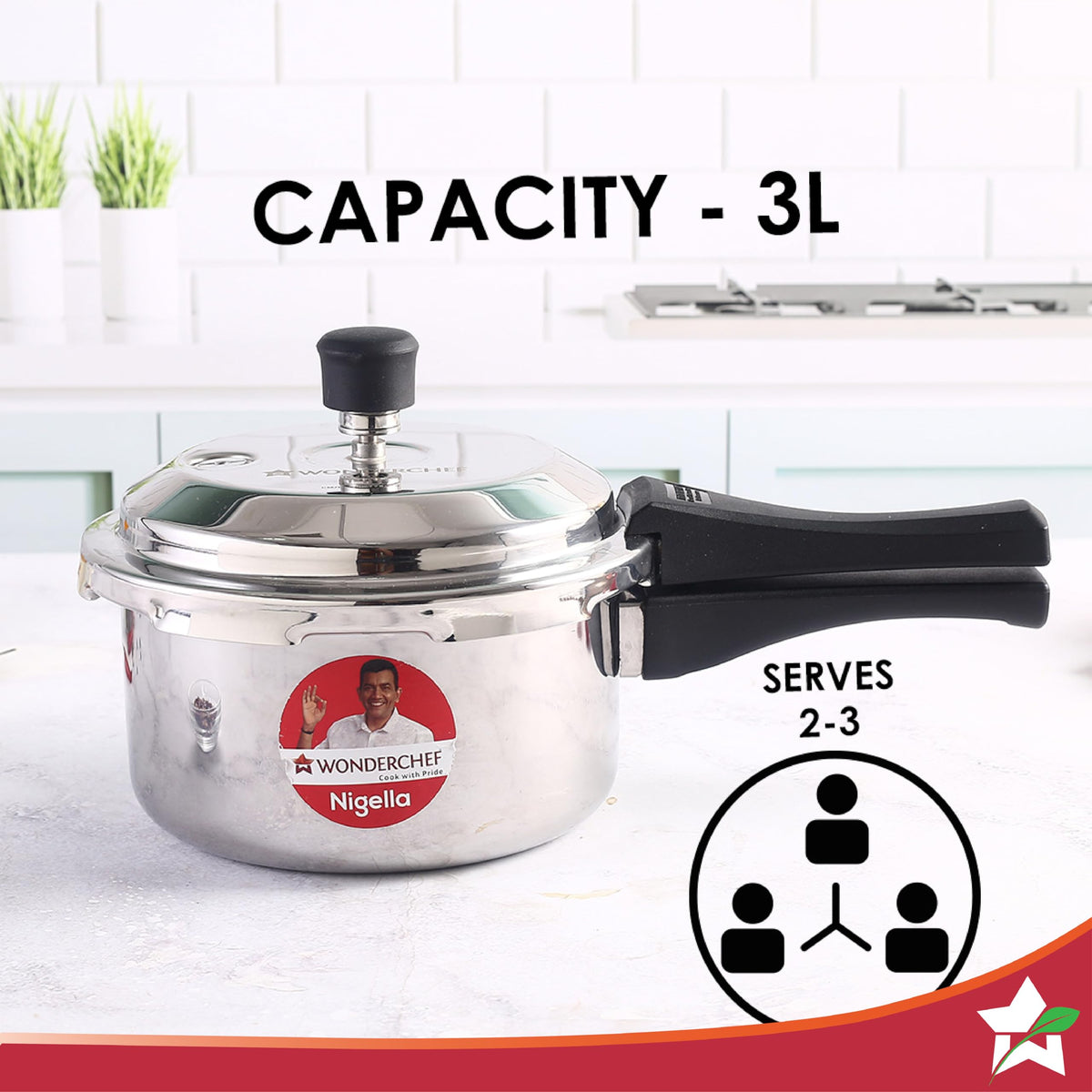 3L Tri-Ply Pressure Cooker I345