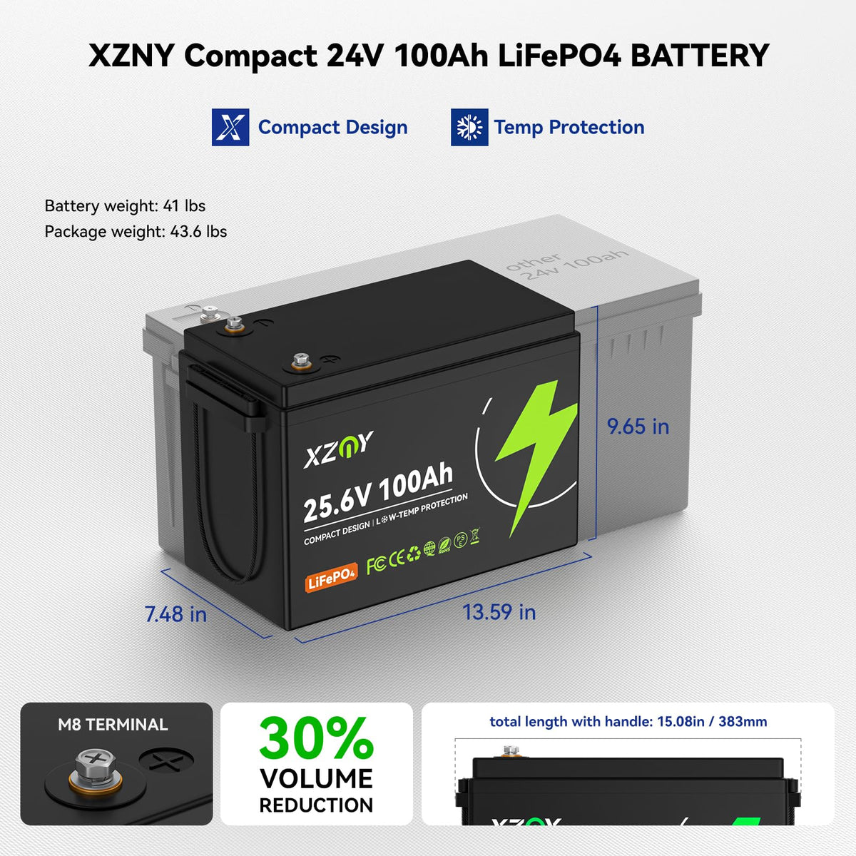 24V 100Ah LiFePO4 Battery R800105