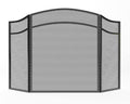 3 Panels Fireplace Screen with Arch Frame Black E4366