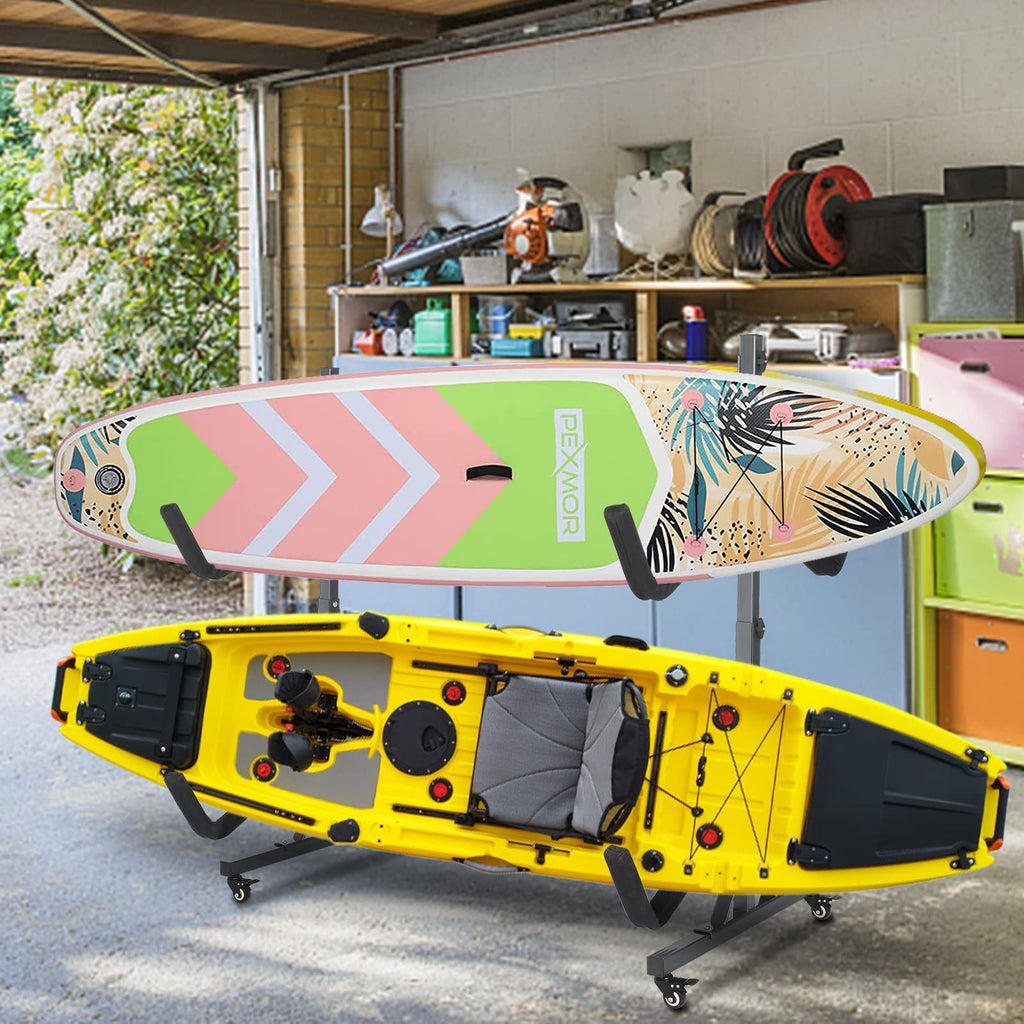 Freestanding Kayak Storage Rack with Lockable Wheels A470