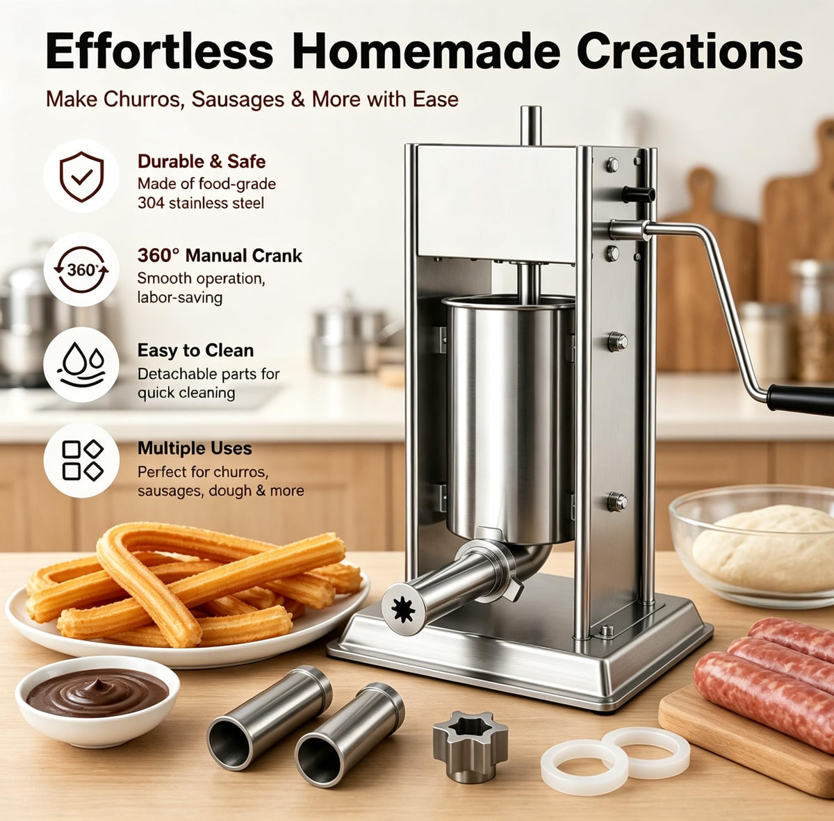 3-in-1 Manual Sausage Stuffer 15LB A3546