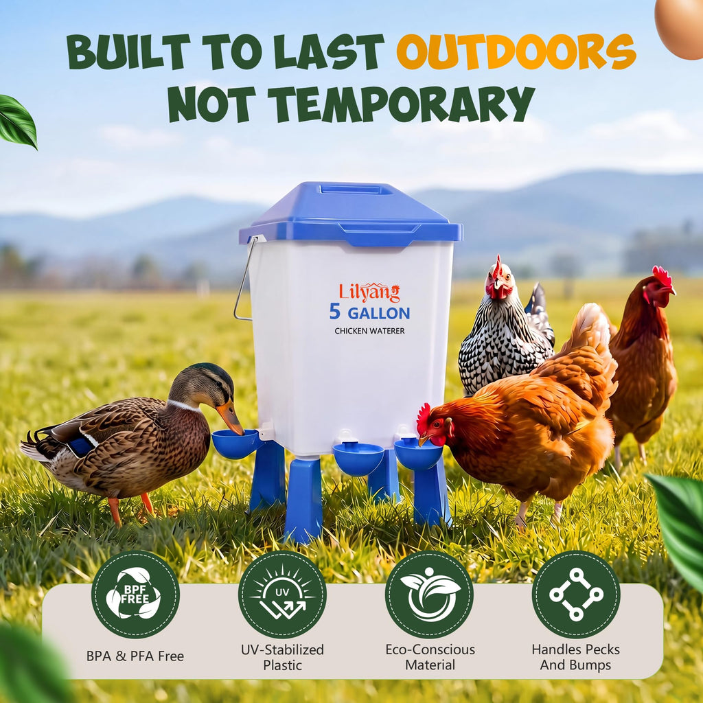 Chicken Feeder and Waterer Set 5 Gallon U8984